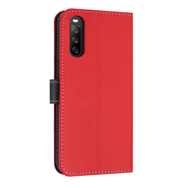 For Sony Xperia 10 V Metal Bow Leather Phone Case with Hand Strap