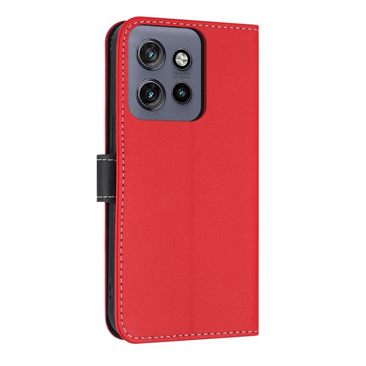 For Motorola Edge 50 Neo 5G Metal Bow Leather Phone Case with Hand Strap