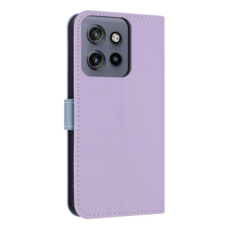 For Motorola Edge 50 Neo 5G Metal Bow Leather Phone Case with Hand Strap