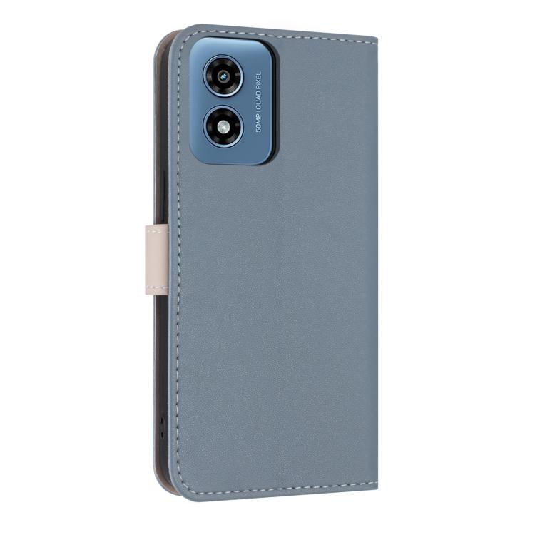 For Motorola Moto G Play 2024 Metal Bow Leather Phone Case with Hand Strap
