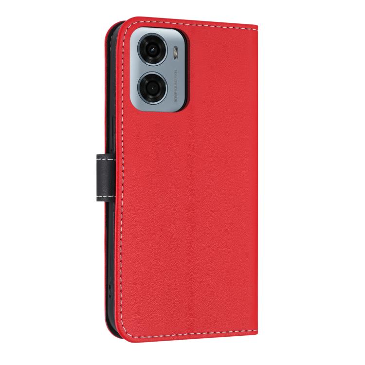 For Motorola Moto G05 / E15 Metal Bow Leather Phone Case with Hand Strap