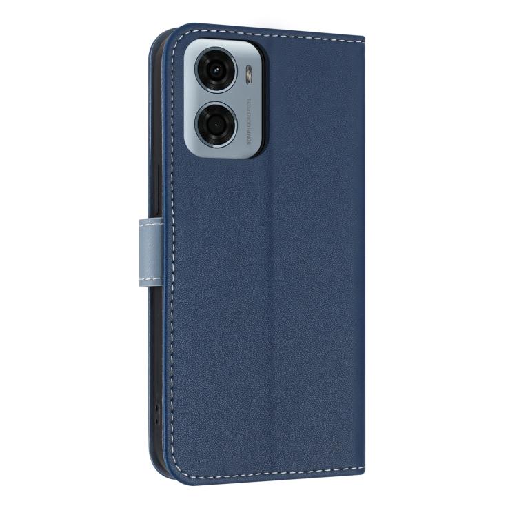 For Motorola Moto G05 / E15 Metal Bow Leather Phone Case with Hand Strap