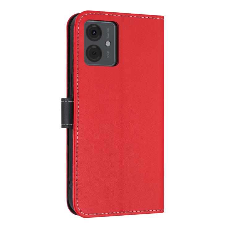 For Motorola Moto G14 4G / G64 JP Metal Bow Leather Phone Case with Hand Strap