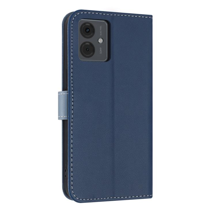 For Motorola Moto G14 4G / G64 JP Metal Bow Leather Phone Case with Hand Strap