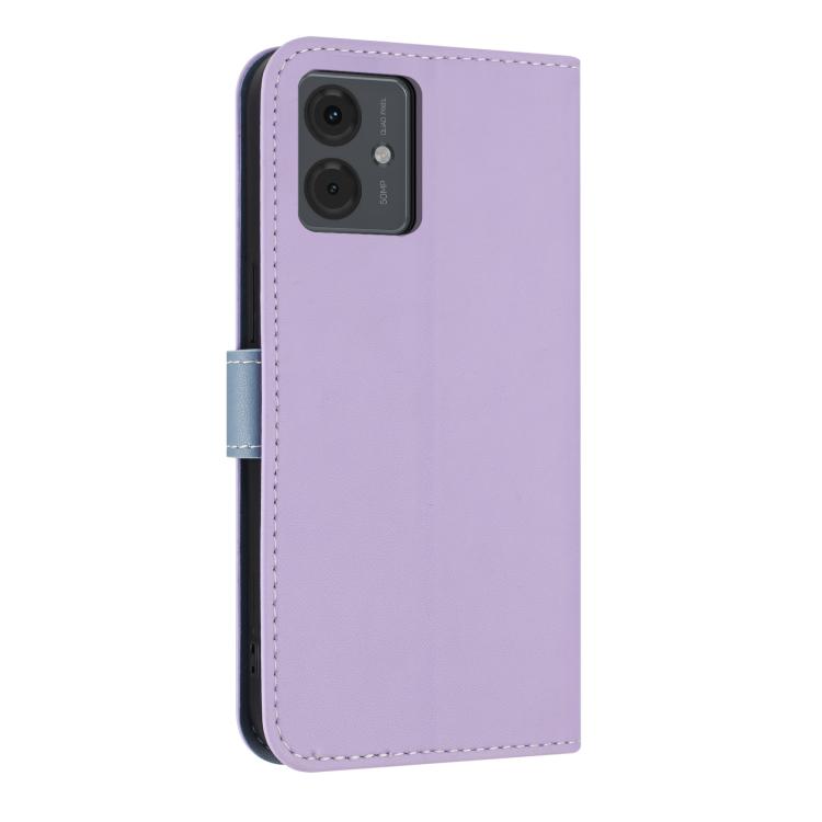 For Motorola Moto G14 4G / G64 JP Metal Bow Leather Phone Case with Hand Strap
