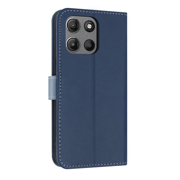 For Motorola Moto G15 / G15 Power Metal Bow Leather Phone Case with Hand Strap