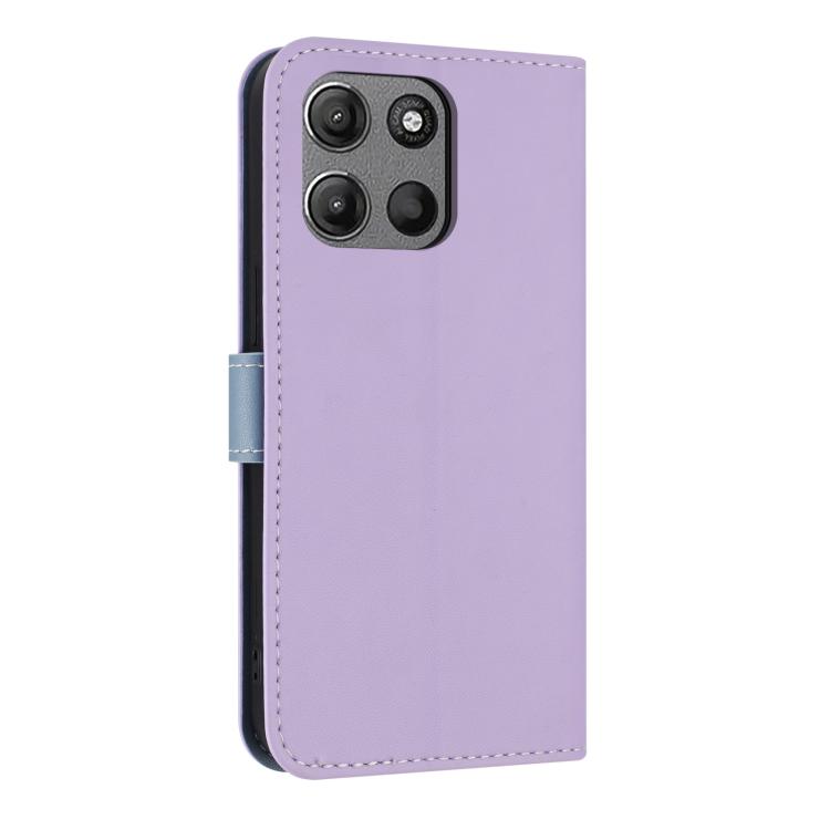 For Motorola Moto G15 / G15 Power Metal Bow Leather Phone Case with Hand Strap