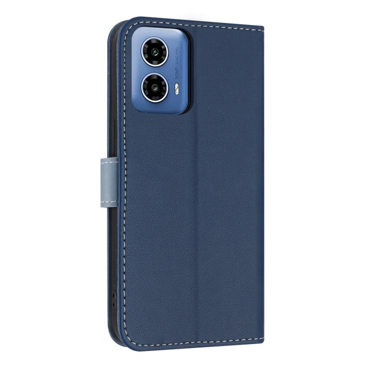 For Motorola Moto G35 Metal Bow Leather Phone Case with Hand Strap