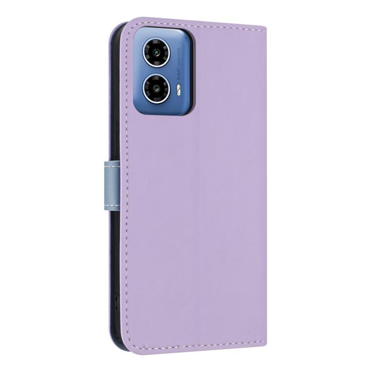 For Motorola Moto G35 Metal Bow Leather Phone Case with Hand Strap