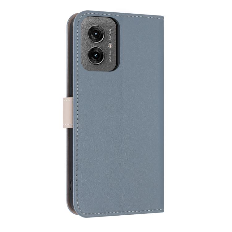 For Motorola Moto G55 Metal Bow Leather Phone Case with Hand Strap