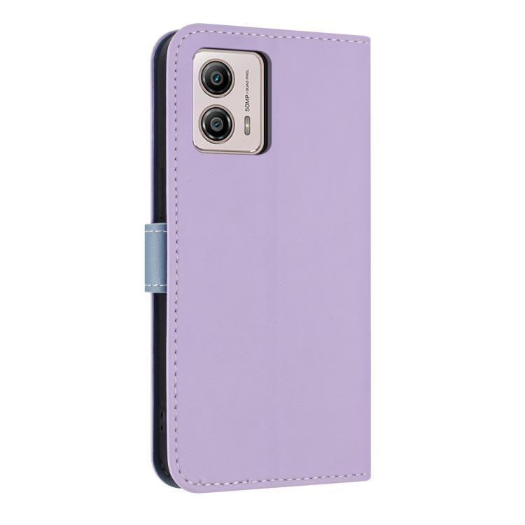 For Motorola Moto G73 5G Metal Bow Leather Phone Case with Hand Strap