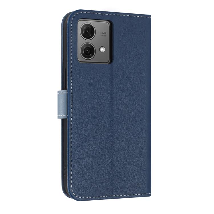 For Motorola Moto G84 5G Metal Bow Leather Phone Case with Hand Strap