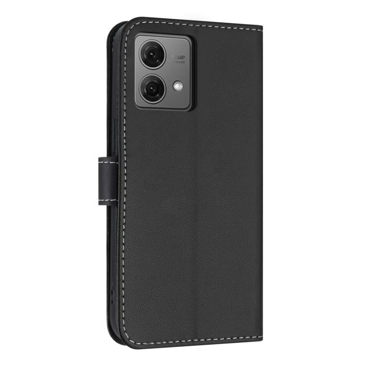 For Motorola Moto G84 5G Metal Bow Leather Phone Case with Hand Strap