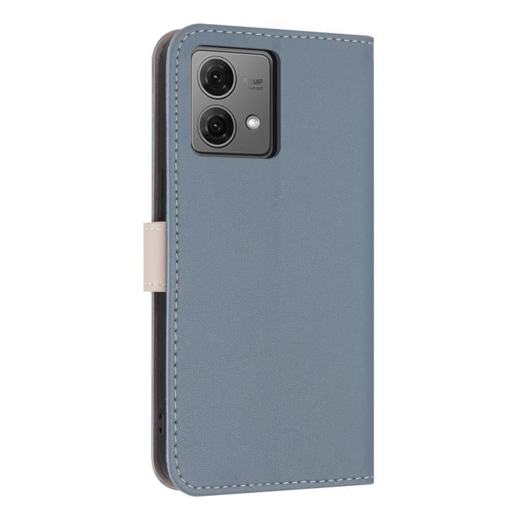 For Motorola Moto G84 5G Metal Bow Leather Phone Case with Hand Strap