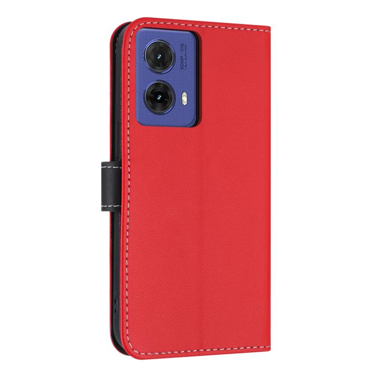 For Motorola Moto G85 5G Metal Bow Leather Phone Case with Hand Strap