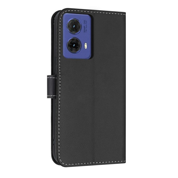 For Motorola Moto G85 5G Metal Bow Leather Phone Case with Hand Strap