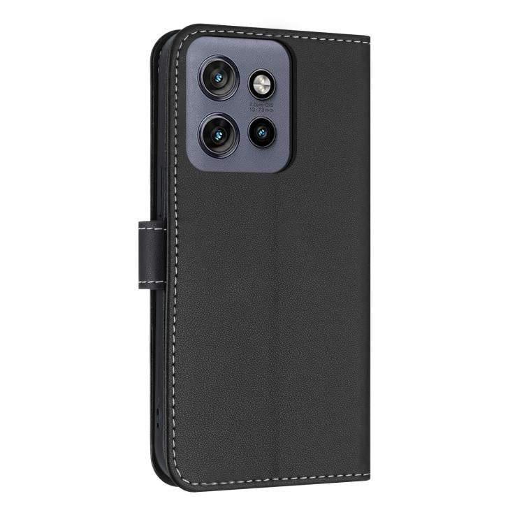 For Motorola Moto G86 5G Metal Bow Leather Phone Case with Hand Strap