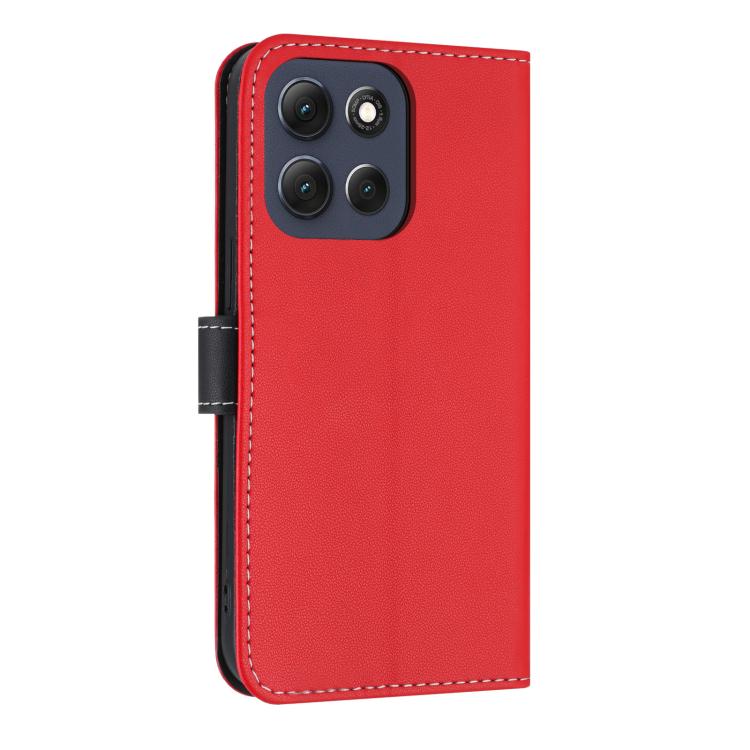 For Motorola Moto G86 Power Metal Bow Leather Phone Case with Hand Strap