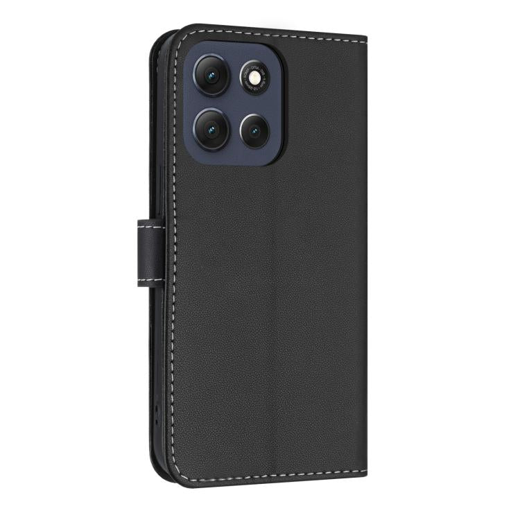 For Motorola Moto G86 Power Metal Bow Leather Phone Case with Hand Strap