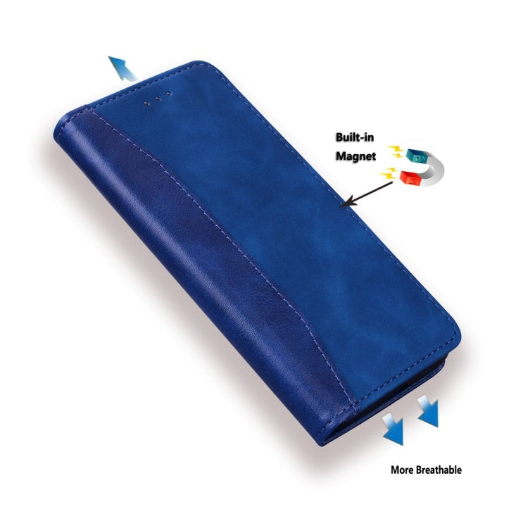 For Samsung Galaxy A10 Business Stitching Horizontal Flip Leather Case with Double Folding & Bracket & Card Slots & Photo Frame & Wallet