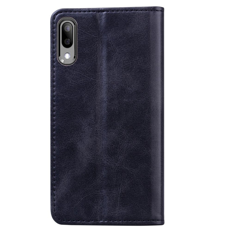 For Samsung Galaxy A10 Business Stitching Horizontal Flip Leather Case with Double Folding & Bracket & Card Slots & Photo Frame & Wallet