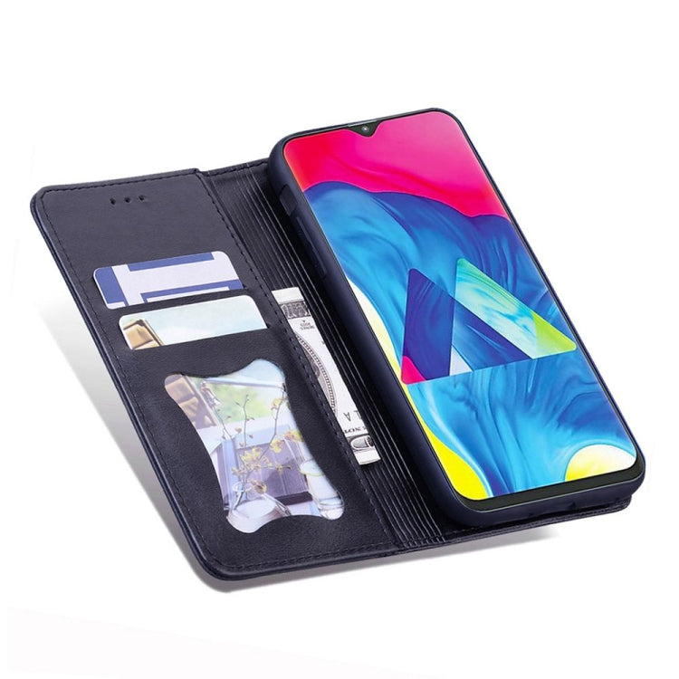 For Samsung Galaxy A10 Business Stitching Horizontal Flip Leather Case with Double Folding & Bracket & Card Slots & Photo Frame & Wallet