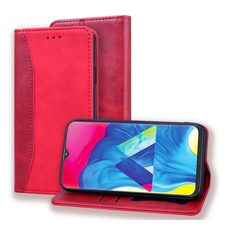 For Samsung Galaxy A10 Business Stitching Horizontal Flip Leather Case with Double Folding & Bracket & Card Slots & Photo Frame & Wallet