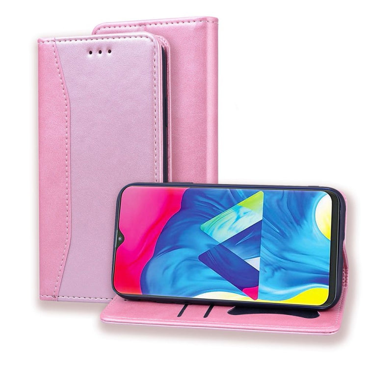 For Samsung Galaxy A10 Business Stitching Horizontal Flip Leather Case with Double Folding & Bracket & Card Slots & Photo Frame & Wallet