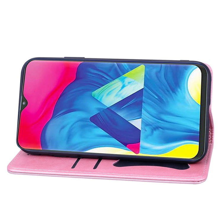 For Samsung Galaxy A10 Business Stitching Horizontal Flip Leather Case with Double Folding & Bracket & Card Slots & Photo Frame & Wallet