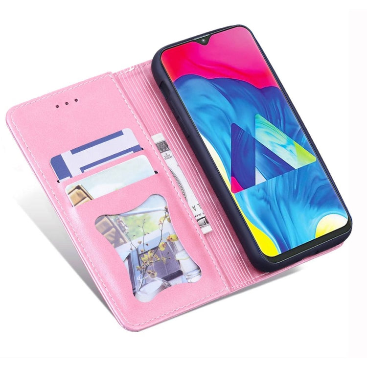 For Samsung Galaxy A10 Business Stitching Horizontal Flip Leather Case with Double Folding & Bracket & Card Slots & Photo Frame & Wallet