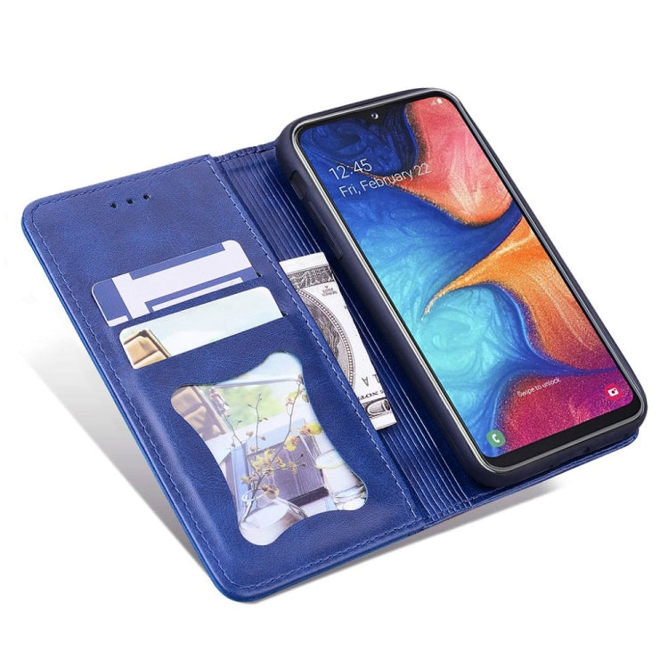 For Samsung Galaxy A10e Business Stitching Horizontal Flip Leather Case with Double Folding & Bracket & Card Slots & Photo Frame & Wallet