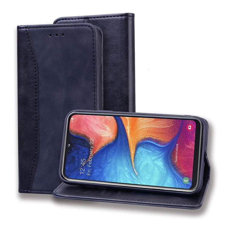 For Samsung Galaxy A10e Business Stitching Horizontal Flip Leather Case with Double Folding & Bracket & Card Slots & Photo Frame & Wallet