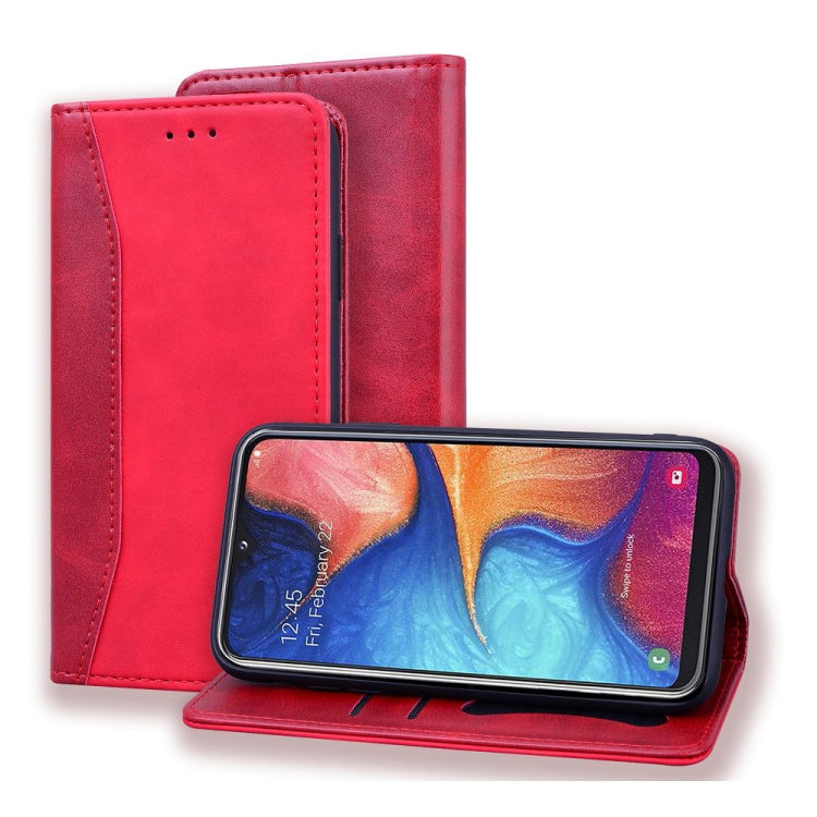 For Samsung Galaxy A10e Business Stitching Horizontal Flip Leather Case with Double Folding & Bracket & Card Slots & Photo Frame & Wallet