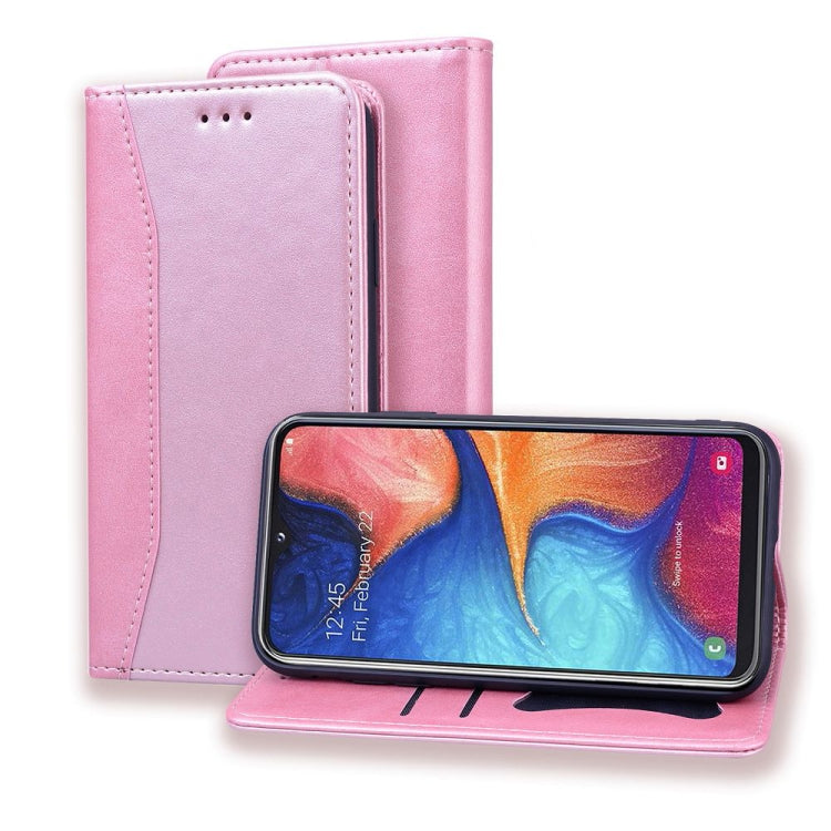 For Samsung Galaxy A10e Business Stitching Horizontal Flip Leather Case with Double Folding & Bracket & Card Slots & Photo Frame & Wallet