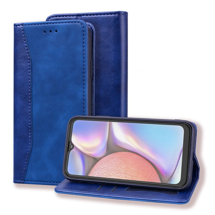 For Samsung Galaxy A10s Business Stitching Horizontal Flip Leather Case with Double Folding & Bracket & Card Slots & Photo Frame & Wallet