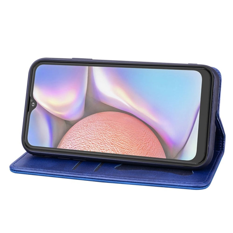 For Samsung Galaxy A10s Business Stitching Horizontal Flip Leather Case with Double Folding & Bracket & Card Slots & Photo Frame & Wallet