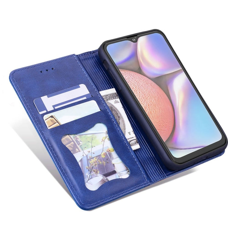 For Samsung Galaxy A10s Business Stitching Horizontal Flip Leather Case with Double Folding & Bracket & Card Slots & Photo Frame & Wallet