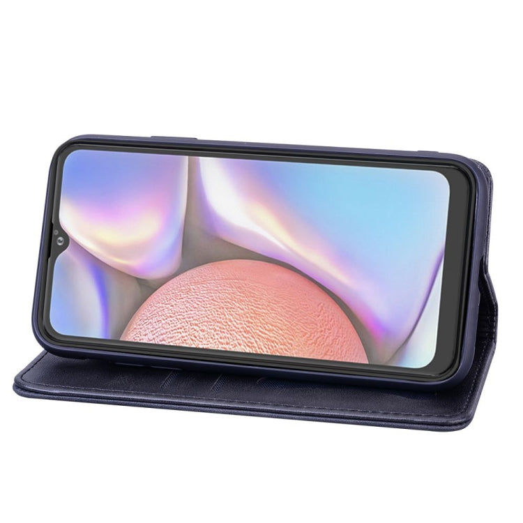 For Samsung Galaxy A10s Business Stitching Horizontal Flip Leather Case with Double Folding & Bracket & Card Slots & Photo Frame & Wallet