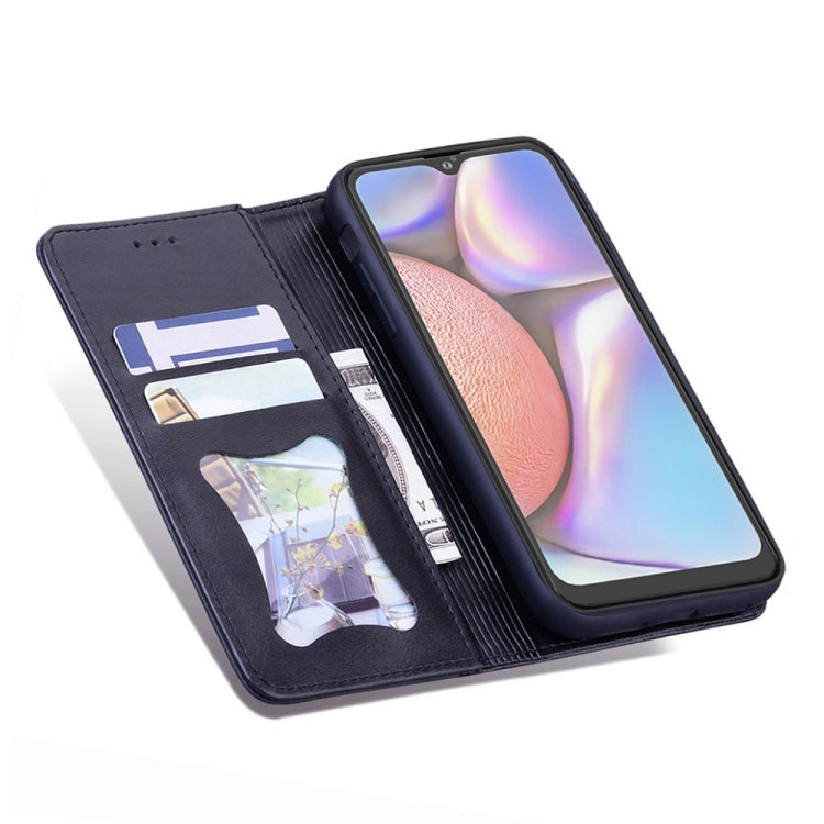 For Samsung Galaxy A10s Business Stitching Horizontal Flip Leather Case with Double Folding & Bracket & Card Slots & Photo Frame & Wallet