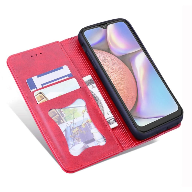 For Samsung Galaxy A10s Business Stitching Horizontal Flip Leather Case with Double Folding & Bracket & Card Slots & Photo Frame & Wallet