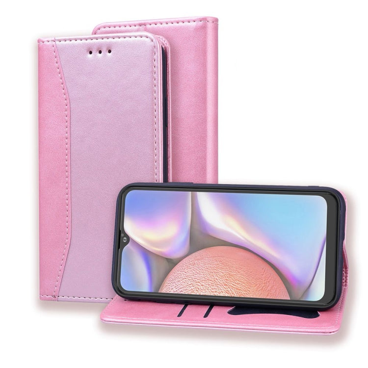 For Samsung Galaxy A10s Business Stitching Horizontal Flip Leather Case with Double Folding & Bracket & Card Slots & Photo Frame & Wallet