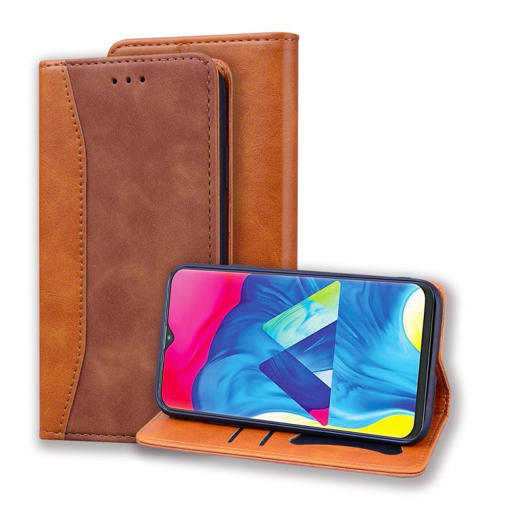 For Samsung Galaxy A11 / M11 Business Stitching Horizontal Flip Leather Case with Double Folding & Bracket & Card Slots & Photo Frame & Wallet