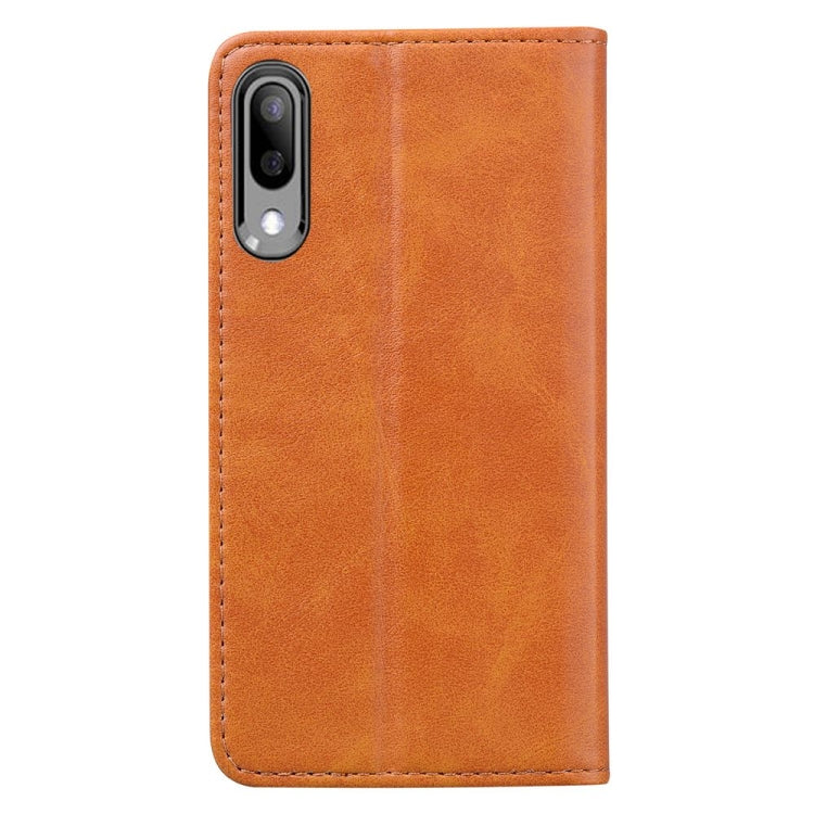 For Samsung Galaxy A11 / M11 Business Stitching Horizontal Flip Leather Case with Double Folding & Bracket & Card Slots & Photo Frame & Wallet