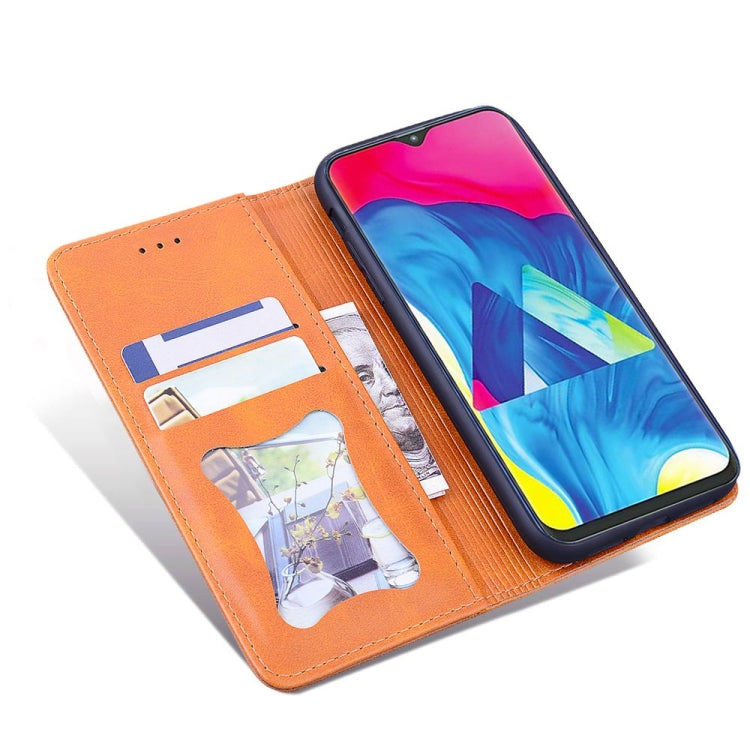 For Samsung Galaxy A11 / M11 Business Stitching Horizontal Flip Leather Case with Double Folding & Bracket & Card Slots & Photo Frame & Wallet