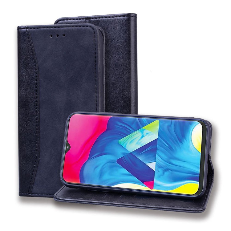For Samsung Galaxy A11 / M11 Business Stitching Horizontal Flip Leather Case with Double Folding & Bracket & Card Slots & Photo Frame & Wallet