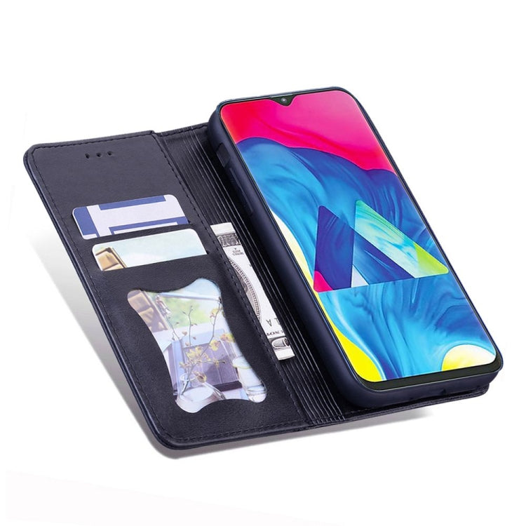 For Samsung Galaxy A11 / M11 Business Stitching Horizontal Flip Leather Case with Double Folding & Bracket & Card Slots & Photo Frame & Wallet