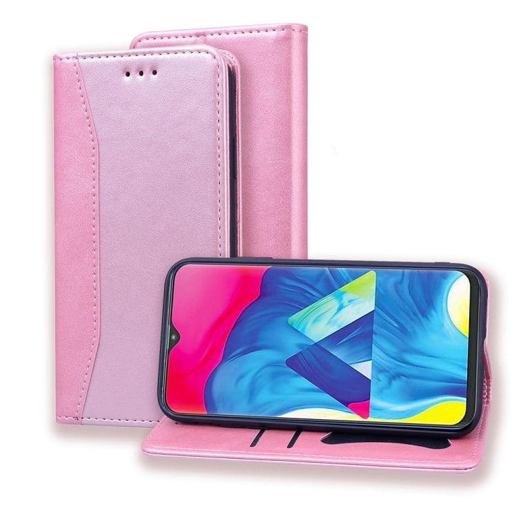 For Samsung Galaxy A11 / M11 Business Stitching Horizontal Flip Leather Case with Double Folding & Bracket & Card Slots & Photo Frame & Wallet