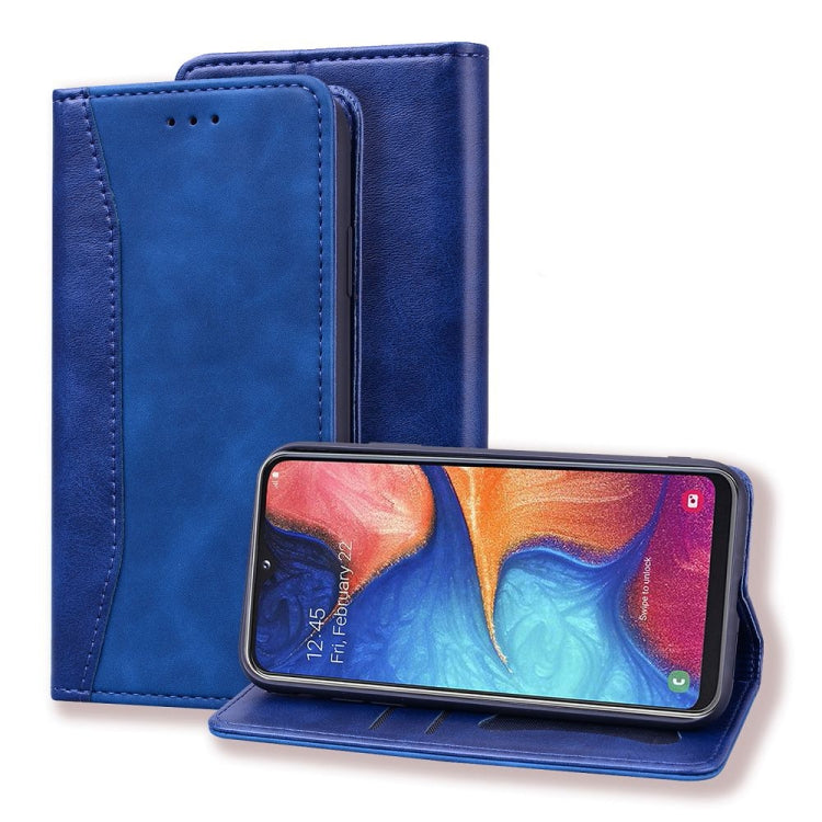For Samsung Galaxy A20e Business Stitching Horizontal Flip Leather Case with Double Folding & Bracket & Card Slots & Photo Frame & Wallet