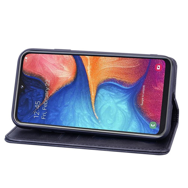 For Samsung Galaxy A20e Business Stitching Horizontal Flip Leather Case with Double Folding & Bracket & Card Slots & Photo Frame & Wallet