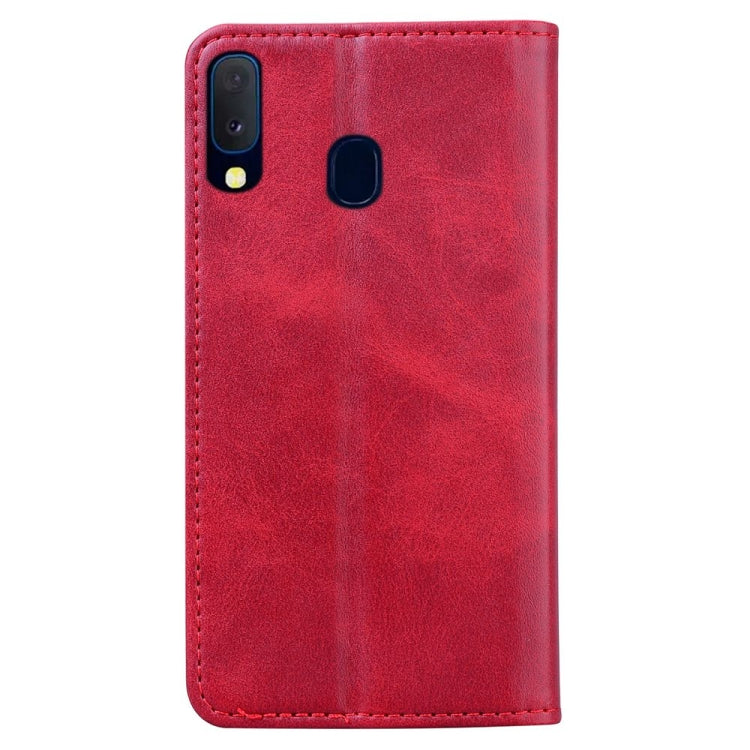 For Samsung Galaxy A20e Business Stitching Horizontal Flip Leather Case with Double Folding & Bracket & Card Slots & Photo Frame & Wallet